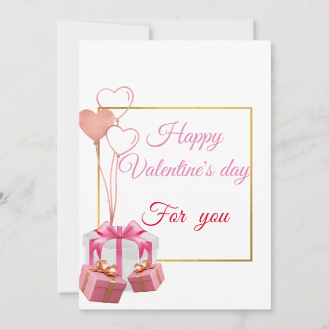 Tarjeta Festiva "Abrazo Encantado" Día de San Valentín (Anverso)