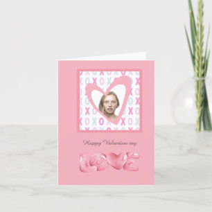 Tarjeta Festiva abrazo feliz de San Valentín + besos foto de retra