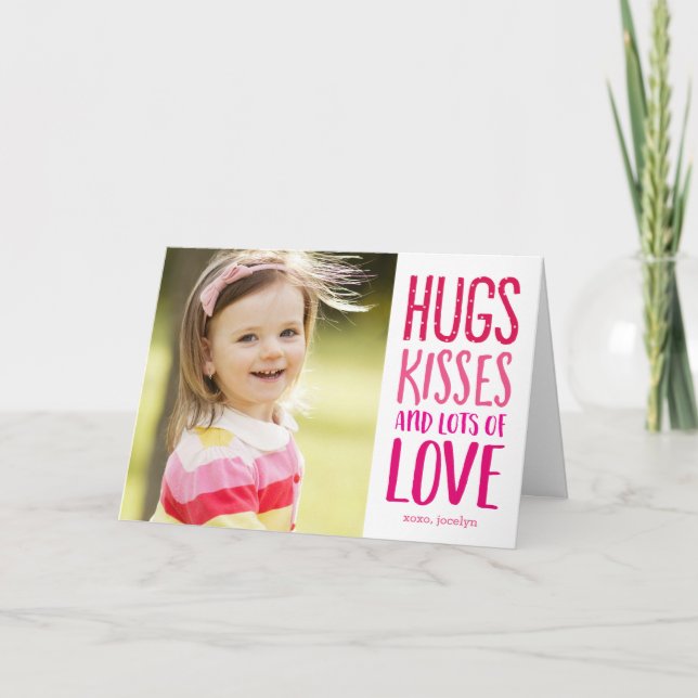 Tarjeta Festiva Abrazos Besos El día de San Valentín de amor Tarje (Anverso)