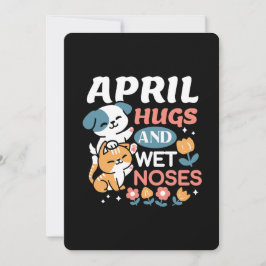 Tarjeta Festiva Abrazos, narices húmedas y vibraciones de primaver