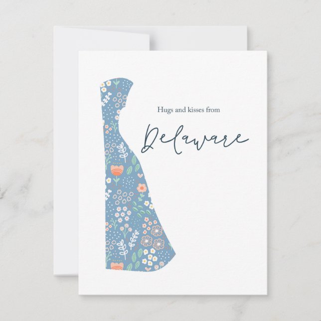Tarjeta Festiva Abrazos y besos de Delaware (Anverso)