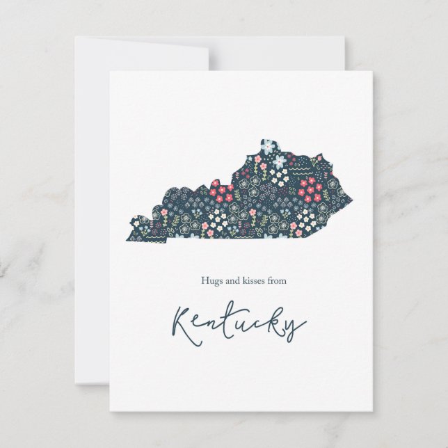 Tarjeta Festiva Abrazos y besos de Kentucky (Anverso)
