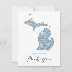 Tarjeta Festiva Abrazos y besos de Michigan