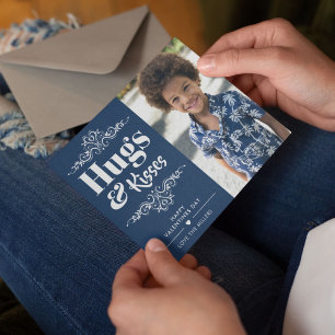 Tarjeta Festiva Abrazos y besos de San Valentín