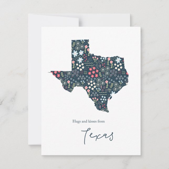Tarjeta Festiva Abrazos y besos de Texas (Anverso)