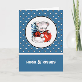 Tarjeta Festiva Abrazos y besos. El día de San Valentín Vintage Te