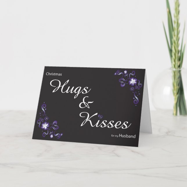 Tarjeta Festiva abrazos y besos para mi marido (Anverso)