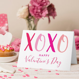 Tarjeta Festiva Abrazos y besos (XOXO) El día de San Valentín mode