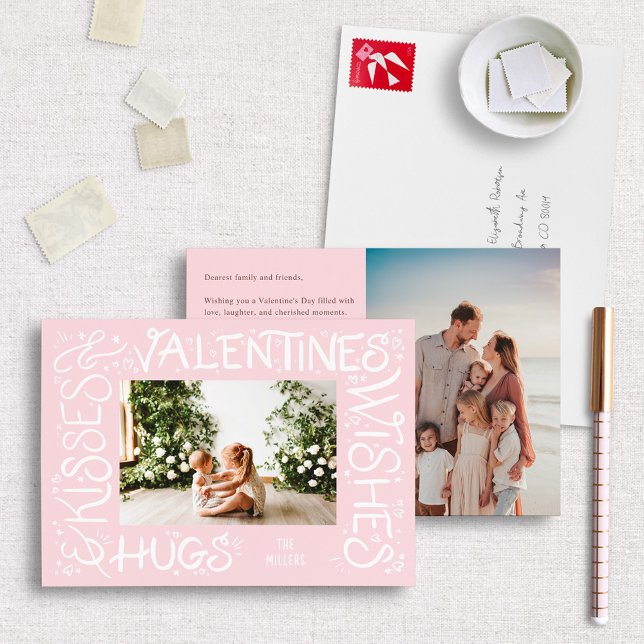 Tarjeta Festiva "Abrazos y besos y deseos de San Valentín" (Subido por el creador)