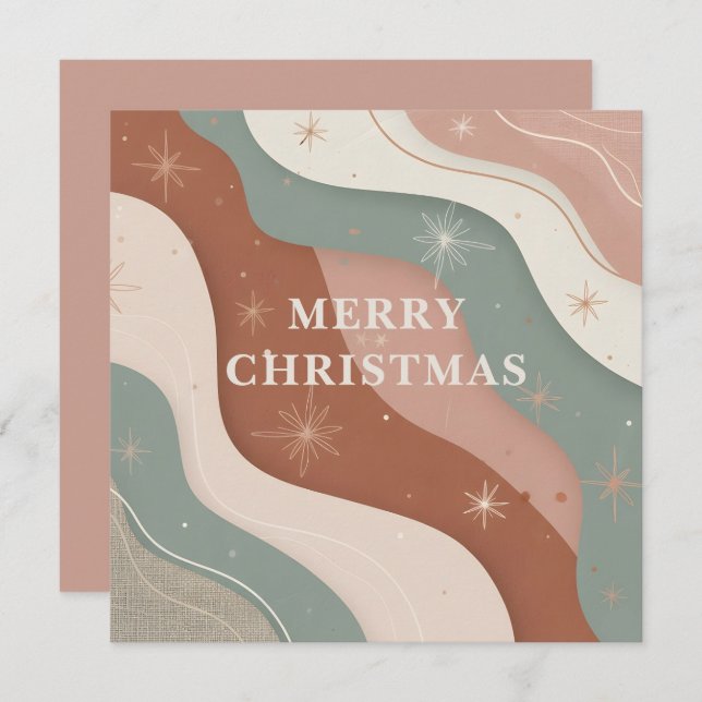 Tarjeta Festiva Abstract Boho Christmas Shapes (Anverso / Reverso)