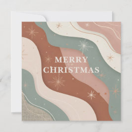 Tarjeta Festiva Abstract Boho Christmas Shapes