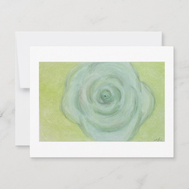 Tarjeta Festiva Abstract hand-drawn White Rose Flat Card (Anverso)