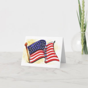 Tarjeta Festiva Abstract Old Glory Note Card