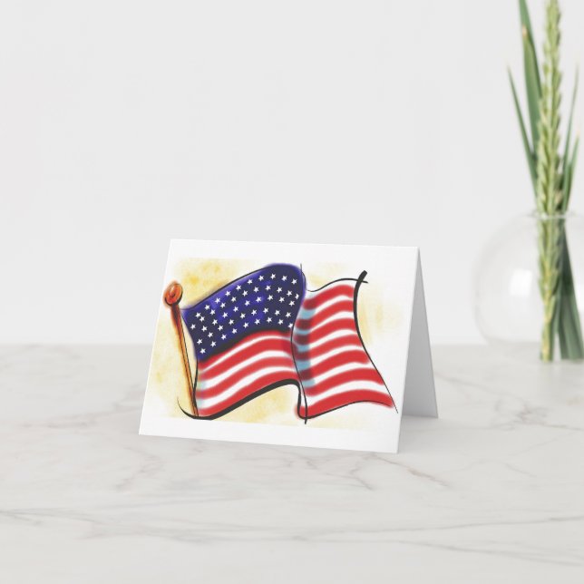 Tarjeta Festiva Abstract Old Glory Note Card (Anverso)