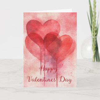 Tarjeta Festiva Abstract Watercolour Valentines Day Greeting Card