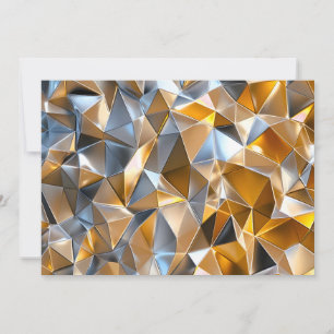 Tarjeta Festiva Abstracto Metálico Moderno Geométrico Oro Plata