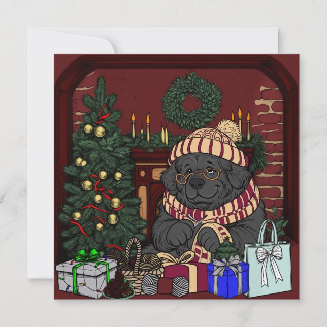 Tarjeta Festiva Abuela/Abuelo de Terranova (Anverso)