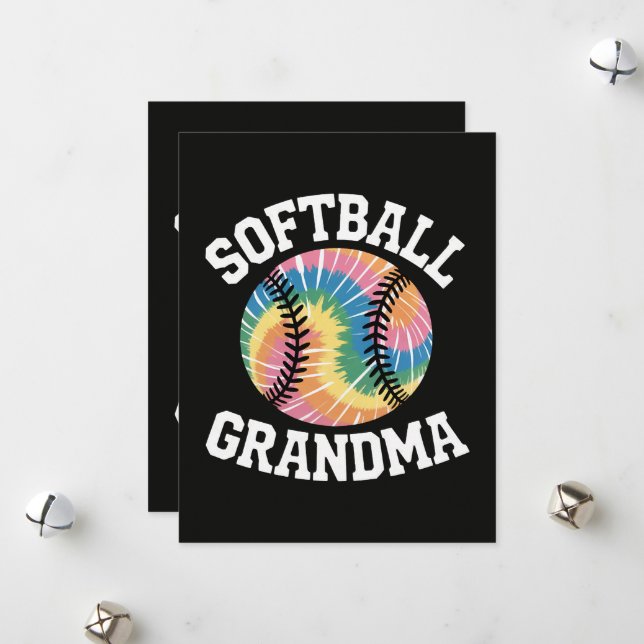 Tarjeta Festiva Abuela de sóftbol (Anverso/Reverso In Situ)