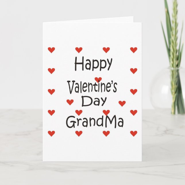 Tarjeta Festiva Abuela feliz del el día de San Valentín (Anverso)