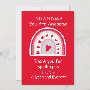 Tarjeta Festiva Abuela Personaliza Gracias Por Mimar San Valentín