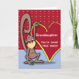 Tarjeta Festiva Abuela Valentine Cute Monkey