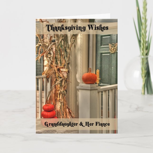 Tarjeta Festiva Abuela y su prometida Feliz Día de Gracias (Anverso)