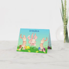 Tarjeta Festiva Abuelitos de Pascua Jugando a la acuarela moderna