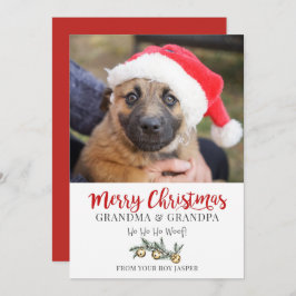 Tarjeta Festiva Abuelo Abuela Navidades de perro