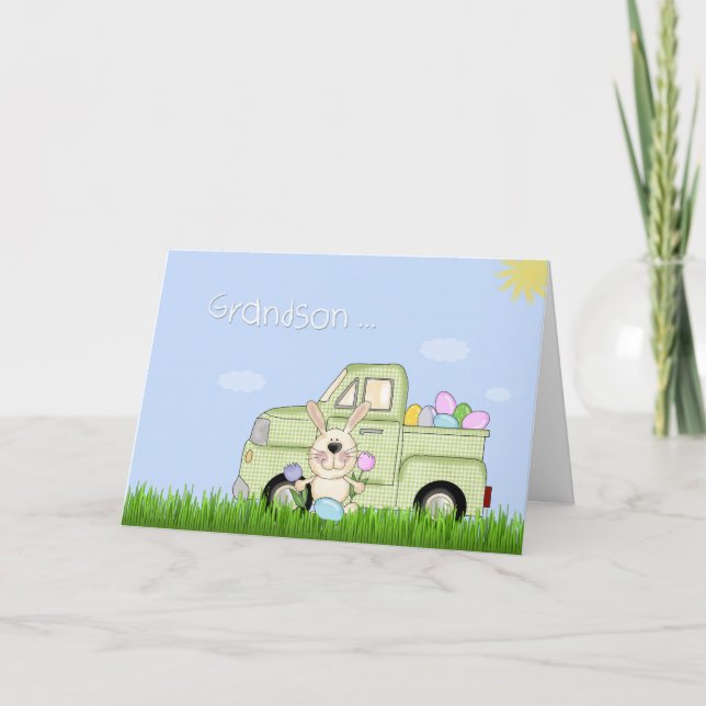 Tarjeta Festiva Abuelo, Camión de Pascua (Anverso)