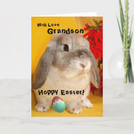 Tarjeta Festiva Abuelo / Pascua de amapola - Conejo de Pascua pint