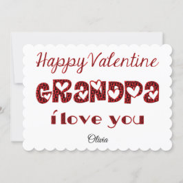 Tarjeta Festiva Abuelo Te Amo Cute Tipografía Cupido Valentín