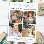 Tarjeta Festiva Abuelos 4 Navidades Collages de fotos<br><div class="desc">¡Feliz todo, siempre feliz con la abuela y el abuelo! Celebra a tus abuelos y dale un regalo especial a estos Navidades con tarjeta de vacaciones de personalizado de collage de fotos. Esta tarjeta única de los abuelos de los navidades de collage de fotos es el regalo perfecto para los...</div>