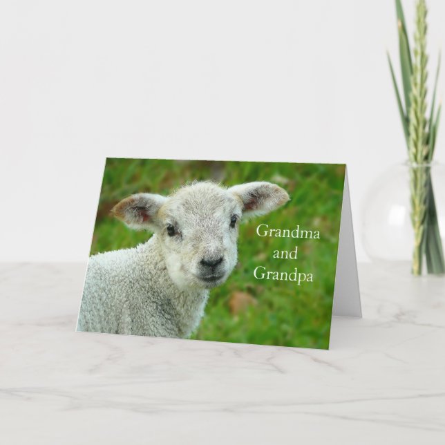 Tarjeta Festiva Abuelos de cordero de Pascua (Anverso)