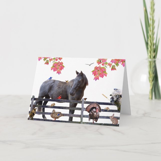 Tarjeta Festiva Abundance Earth: Feliz Día de Acción de Gracias (Anverso)