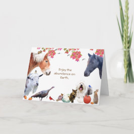 Tarjeta Festiva Abundance Earth: Feliz Día de Acción de Gracias