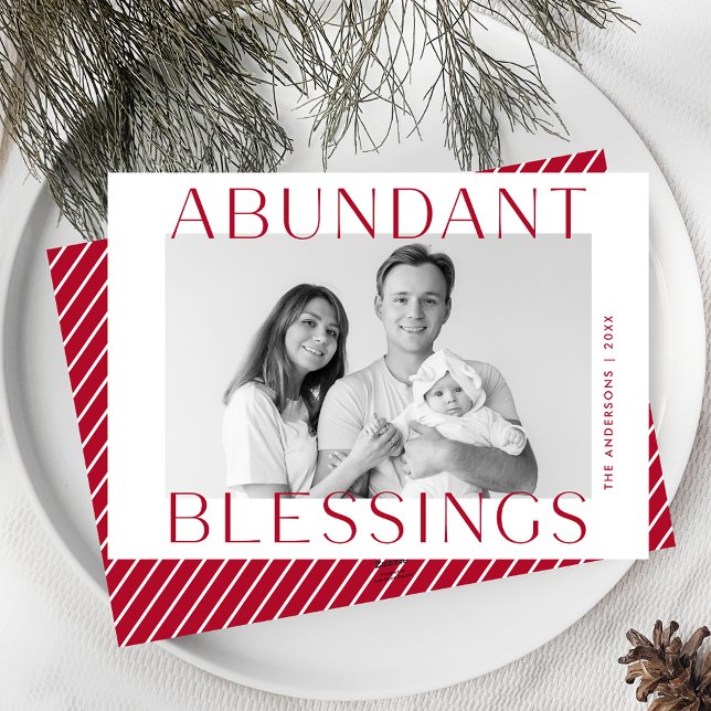 Tarjeta Festiva Abundant Blessing Cranberry Photo (Subido por el creador)