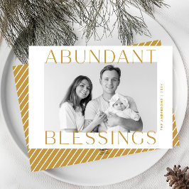 Tarjeta Festiva Abundant Blessing Gold Photo