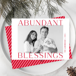 Tarjeta Festiva Abundant Blessing Red Photo