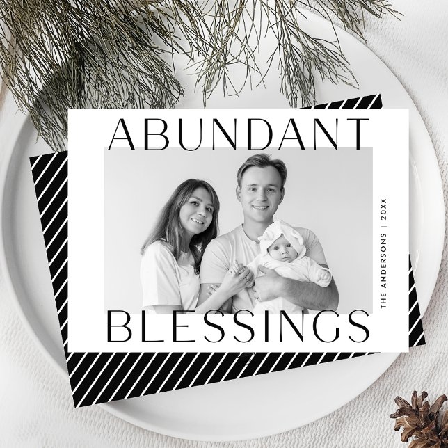 Tarjeta Festiva Abundant Blessings Black Photo (Subido por el creador)