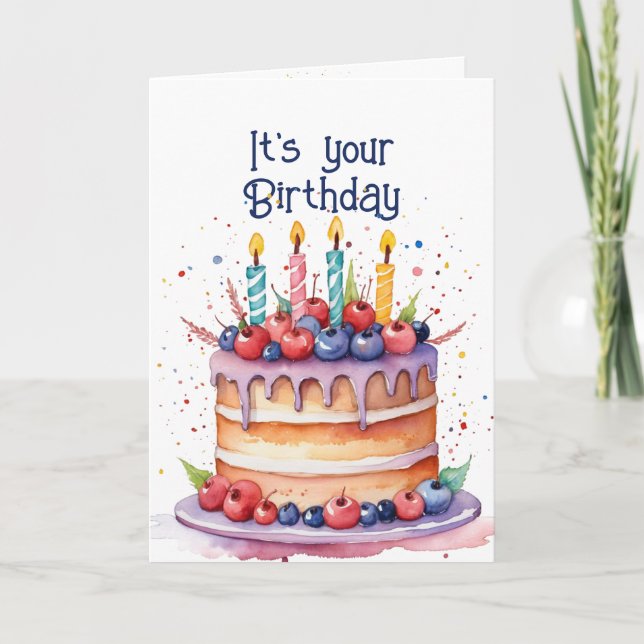 Tarjeta Festiva Abundantes y extravagantes cumpleaños Inspiradores (Anverso)