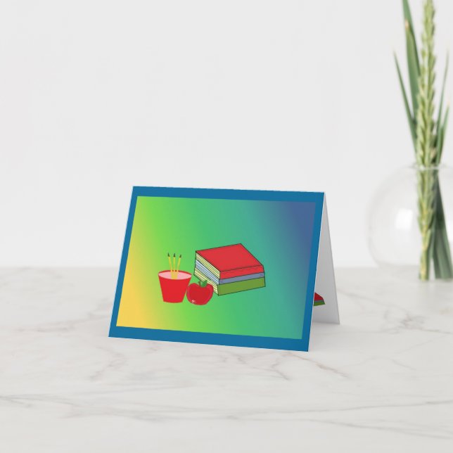 Tarjeta Festiva Accesorios de escritorio para profesores (Anverso)