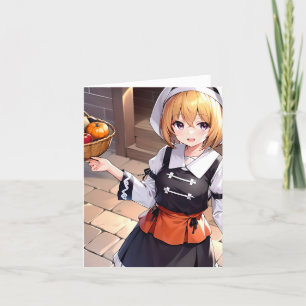 Tarjeta Festiva Acción de Gracias Anime B - AI