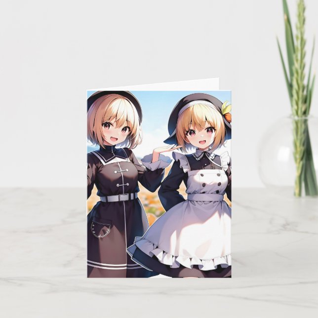 Tarjeta Festiva Acción de Gracias Anime E - AI (Anverso)