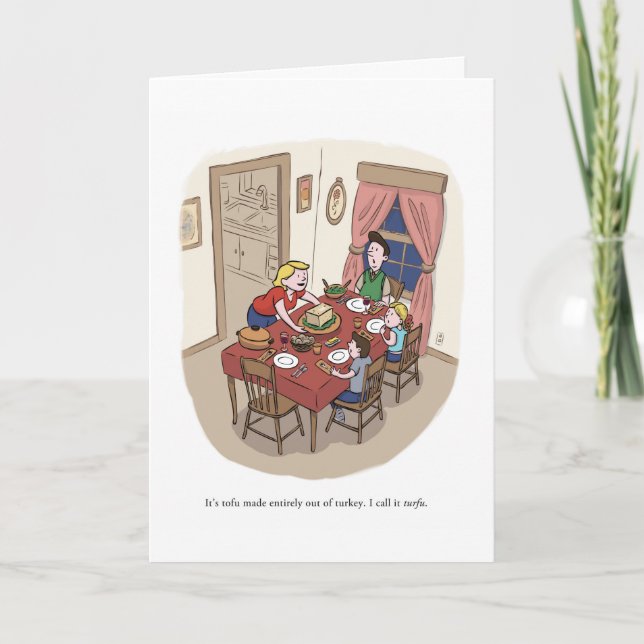 Tarjeta Festiva Acción de Gracias Anti-Tofurkey (Anverso)