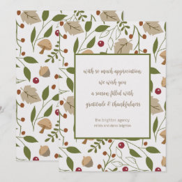 Tarjeta Festiva Acción de Gracias con Follaje Otoñal Rústico