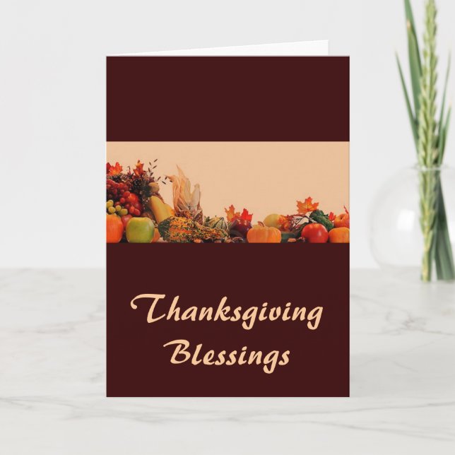 Tarjeta Festiva Acción de Gracias/Cornucopia (Anverso)