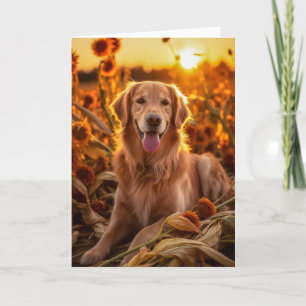 Tarjeta Festiva Acción de Gracias de Golden Retriever