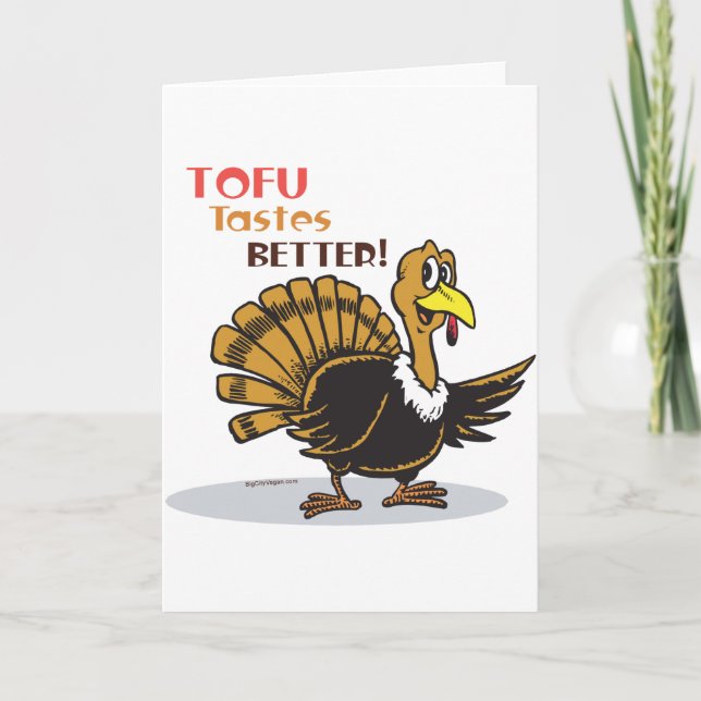 Tarjeta Festiva Acción de Gracias de Tofu (Anverso)