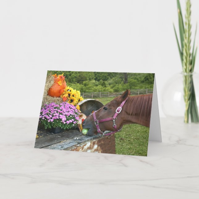 Tarjeta Festiva Acción de gracias del caballo (Anverso)