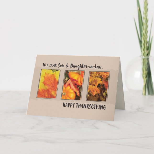Tarjeta Festiva Acción de gracias del hijo y de la nuera tres (Anverso)